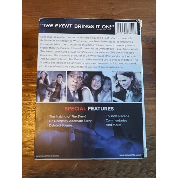 The Event: Complete Series starring Jason Ritter DVD 5 disc set, Mystery Crime - Picture 3 of 3